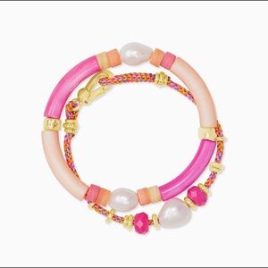 Kendra Scott Rachel Gold Friendship Bracelet In Pink Mix